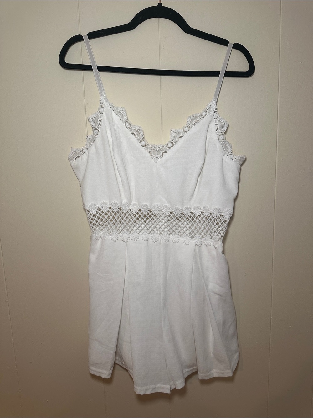 Haute Monde White Lace Detail Romper